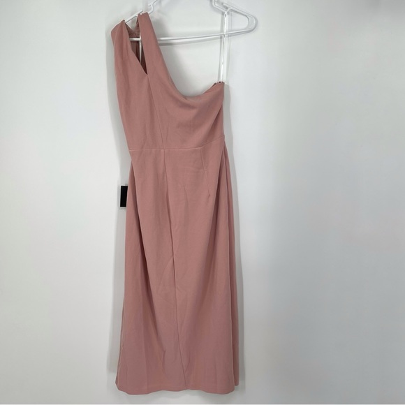 Lulus Cocktail Club Blush Pink One-Shoulder Midi Dress - Picture 5 of 7